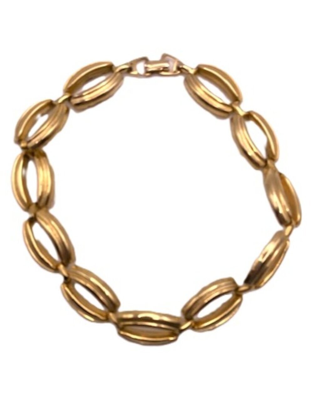 Vintage 80s chucky gold tone wide cstatement choker like necklace
